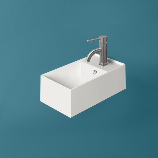 Britannia Collection 15 3/4" Rectangular Basin with Right Single Hole Drill, Wall mount, White, B-AG20