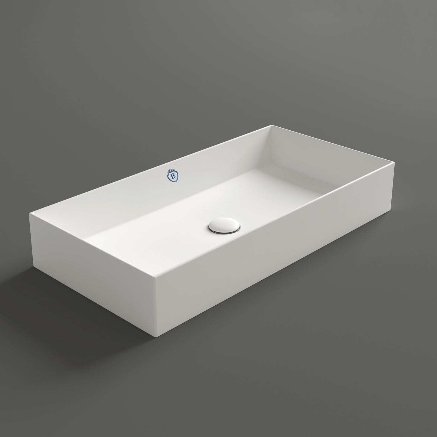 Whitehaus Collection Britannia 31 3/8" Vitreous China Large Rectangular Bathroom Basin, Above Mount, B-AG80