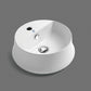 Whitehaus Collection Britannia 16 5/8" Vitreous China Round Bathroom Basin with Single Faucet Hole, Above Mount, White, B-SH03