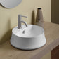 Whitehaus Collection Britannia 16 5/8" Vitreous China Round Bathroom Basin with Single Faucet Hole, Above Mount, White, B-SH03