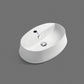 Whitehaus Collection Britannia 23 5/8" Vitreous China Oval Bathroom Basin with Single Faucet Hole, Above Mount, White, B-SH05