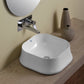 Whitehaus Collection Britannia 16 5/8" Vitreous China Square Bathroom Basin, Above Mount, White, B-SH06