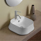 Whitehaus Collection Britannia 16 3/4" Vitreous China Square Bathroom Basin with Single Faucet Hole, Above Mount, White, B-SH07