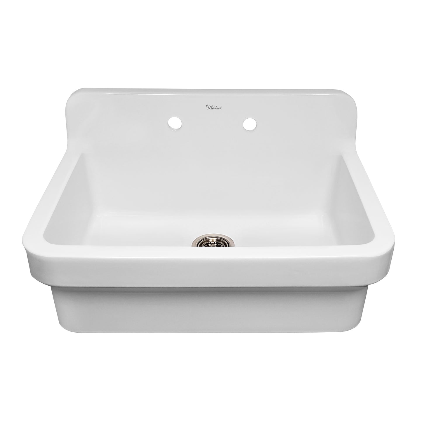 Whitehaus Collection 30" Old Fashioned Country Fireclay Kitchen/Utility Sink, Above Mount, White, OFCH2230-WHITE