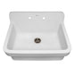 Whitehaus Collection 30" Old Fashioned Country Fireclay Kitchen/Utility Sink, Above Mount, White, OFCH2230-WHITE