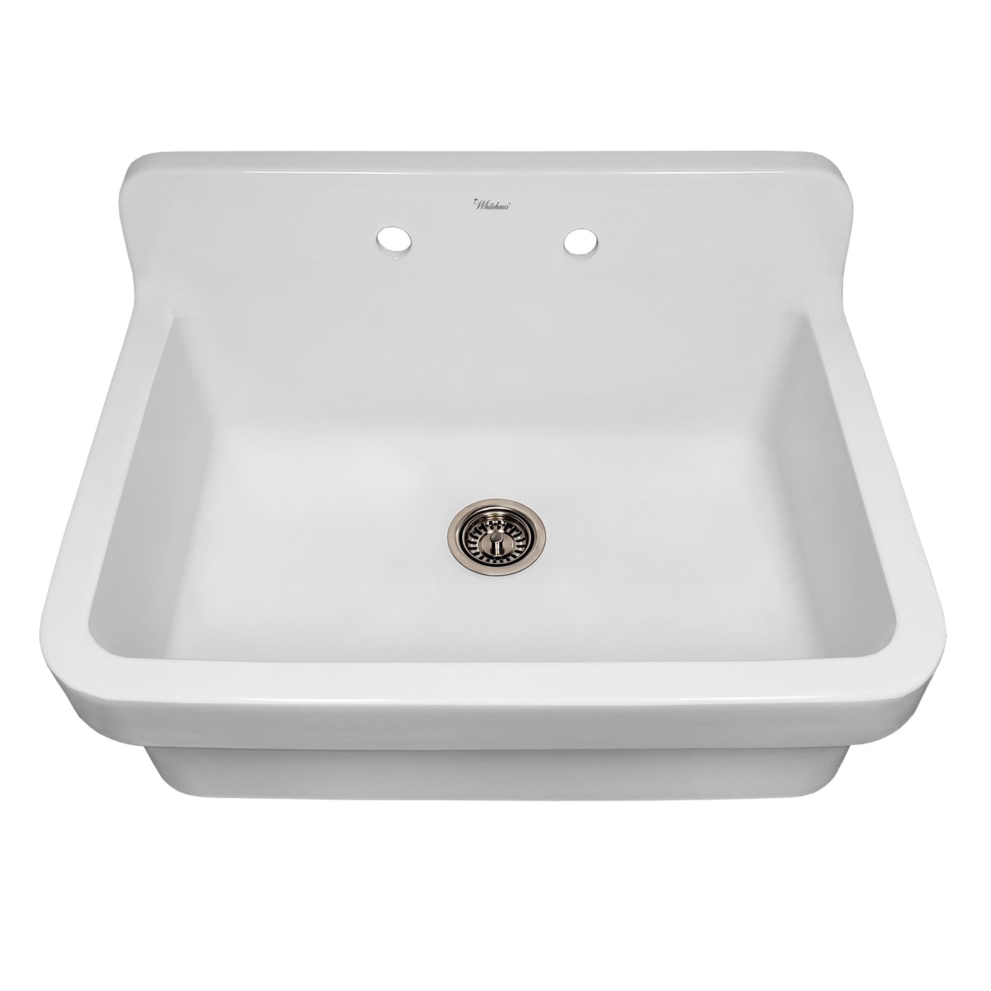 Whitehaus Collection 30" Old Fashioned Country Fireclay Kitchen/Utility Sink, Above Mount, White, OFCH2230-WHITE