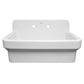 Whitehaus Collection 30" Old Fashioned Country Fireclay Kitchen/Utility Sink, Above Mount, White, OFCH2230-WHITE