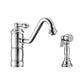 Vintage III Plus Single Lever Faucet with Traditional Swivel Spout and Solid Brass Side Spray, Polished Chrome, WHKTSL3-2200-NT-C