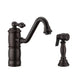 Vintage III Plus Single Lever Faucet with Traditional Swivel Spout and Solid Brass Side Spray, Oil Rubbed Bronze, WHKTSL3-2200-NT-ORB