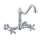 Vintage III Plus Wall Mount Faucet with a Long Traditional Swivel Spout, Cross Handles and Solid Brass Side Spray, Polished Chrome, WHKWCR3-9402-NT-C