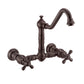 Vintage III Plus Wall Mount Faucet with a Long Traditional Swivel Spout, Cross Handles and Solid Brass Side Spray, Oil Rubbed Bronze, WHKWCR3-9402-NT-ORB