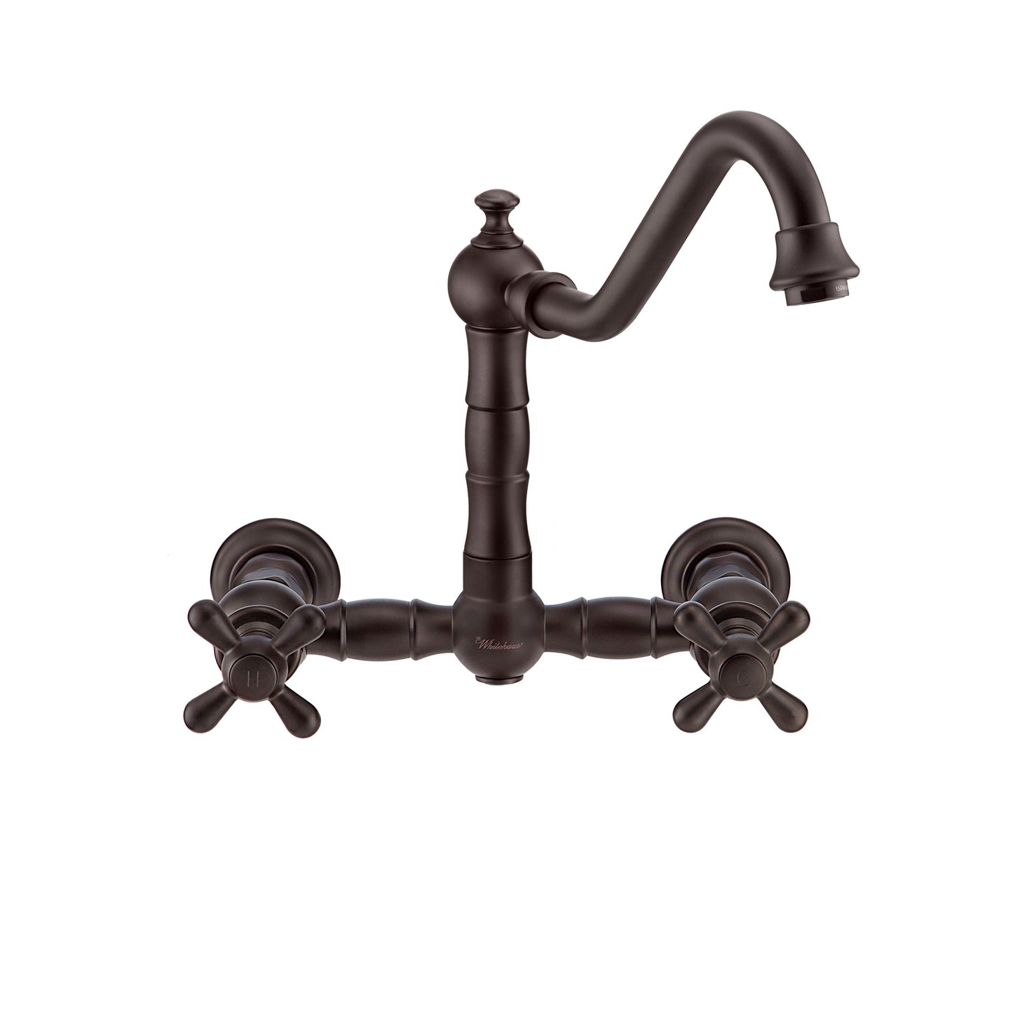 Vintage III Plus Wall Mount Faucet with a Long Traditional Swivel Spout, Cross Handles and Solid Brass Side Spray, Oil Rubbed Bronze, WHKWCR3-9402-NT-ORB