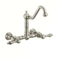 Vintage III Plus Wall Mount Faucet with a Long Traditional Swivel Spout, Lever Handles and Solid Brass Side Spray, Brushed Nickel, WHKWLV3-9402-NT-BN