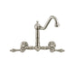 Vintage III Plus Wall Mount Faucet with a Long Traditional Swivel Spout, Lever Handles and Solid Brass Side Spray, Brushed Nickel, WHKWLV3-9402-NT-BN