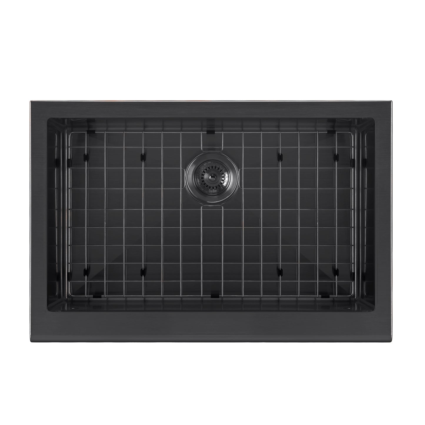 Whitehaus Noah Plus 30" Stainless Steel Sink Set with Seamless Front Apron, Undermount, Matte Black, WHNPL3020-MBLK