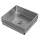 Whitehaus Collection Noah Plus 15-3/4" Stainless Steel Squared Basin Set with Center Drain, Semi-Recessed, Gunmetal, WHNPL1577-GM