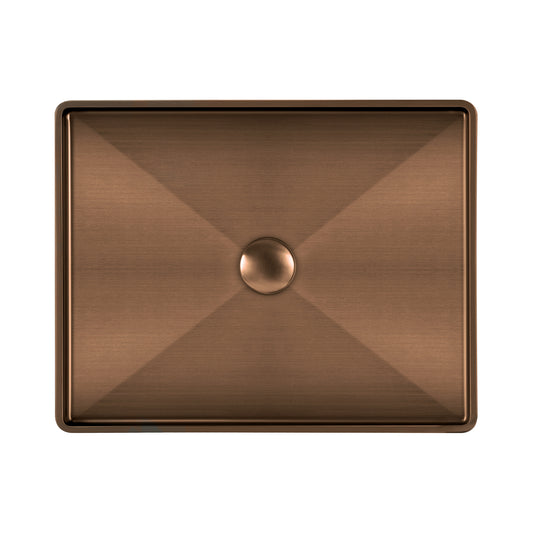 Whitehaus Collection Noah Plus 20-1/2" Rectangular Basin Set with Center Drain, Above Mount, Copper, WHNPL1578-CO