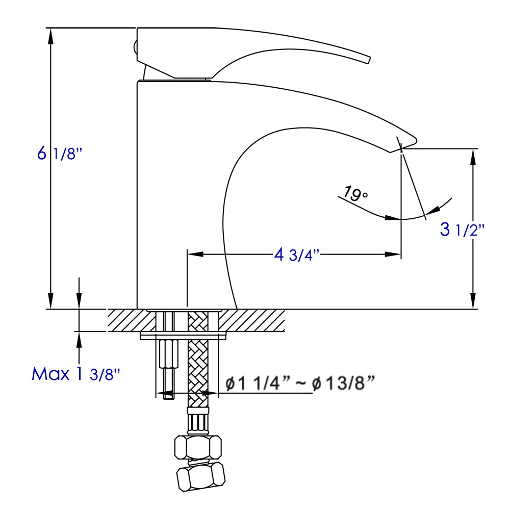 Brushed Nickel Single Lever Bathroom Faucet, Brushed Nickel, AB1586-BN