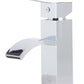 Polished Chrome Square Body Curved Spout Single Lever Bathroom Faucet, Polished Chrome, AB1258-PC