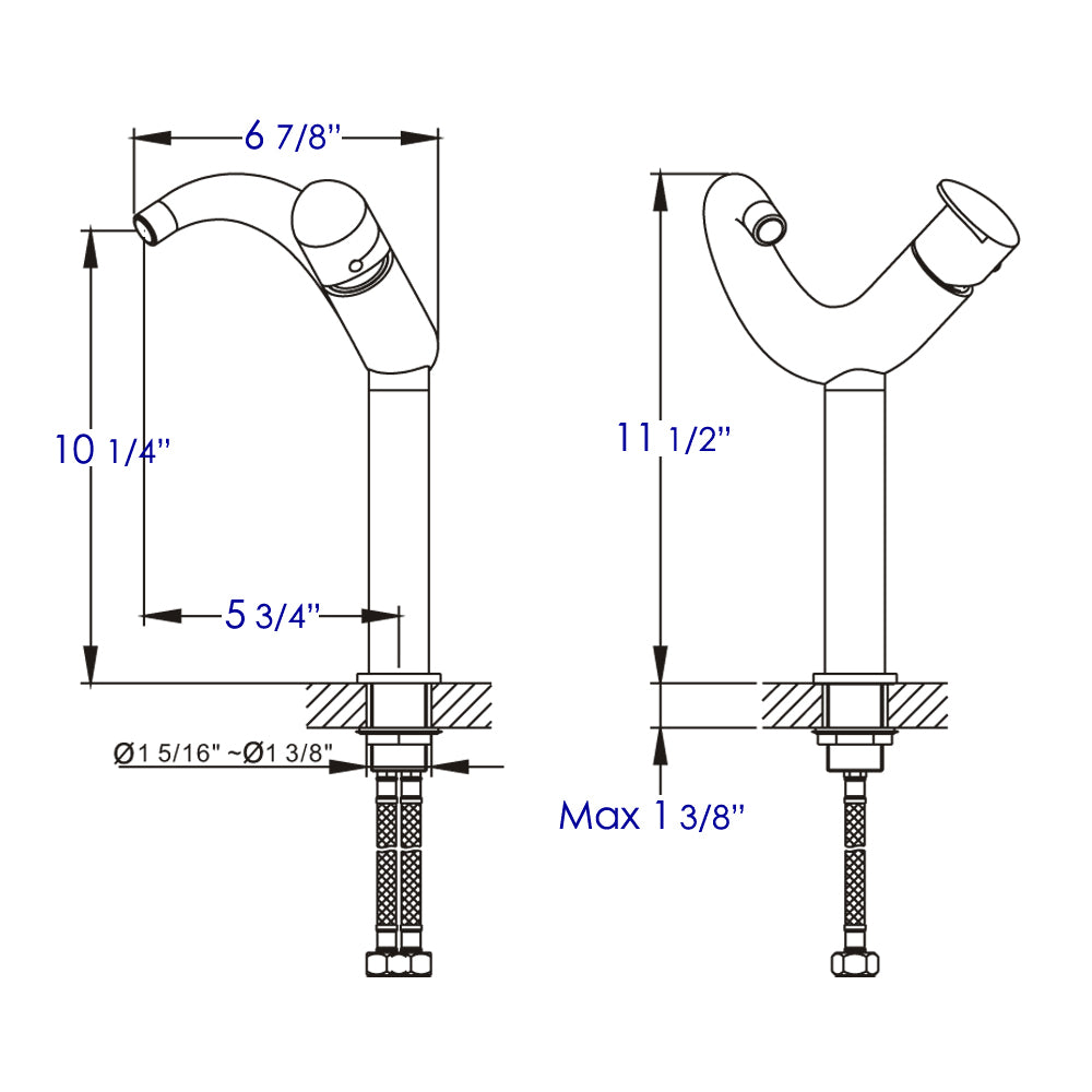 Tall Wave Brushed Nickel Single Lever Bathroom Faucet, Brushed Nickel, AB1570-BN