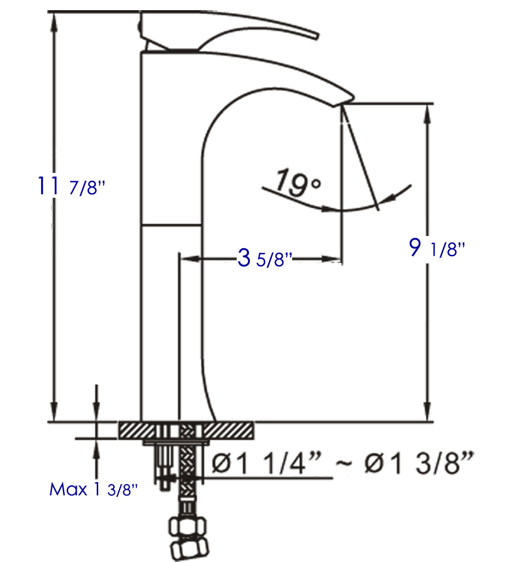 Tall Brushed Nickel Single Lever Bathroom Faucet, Brushed Nickel, AB1587-BN