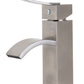 Brushed Nickel Square Body Curved Spout Single Lever Bathroom Faucet, Brushed Nickel, AB1258-BN