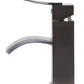 Brushed Nickel Square Body Curved Spout Single Lever Bathroom Faucet, Brushed Nickel, AB1258-BN