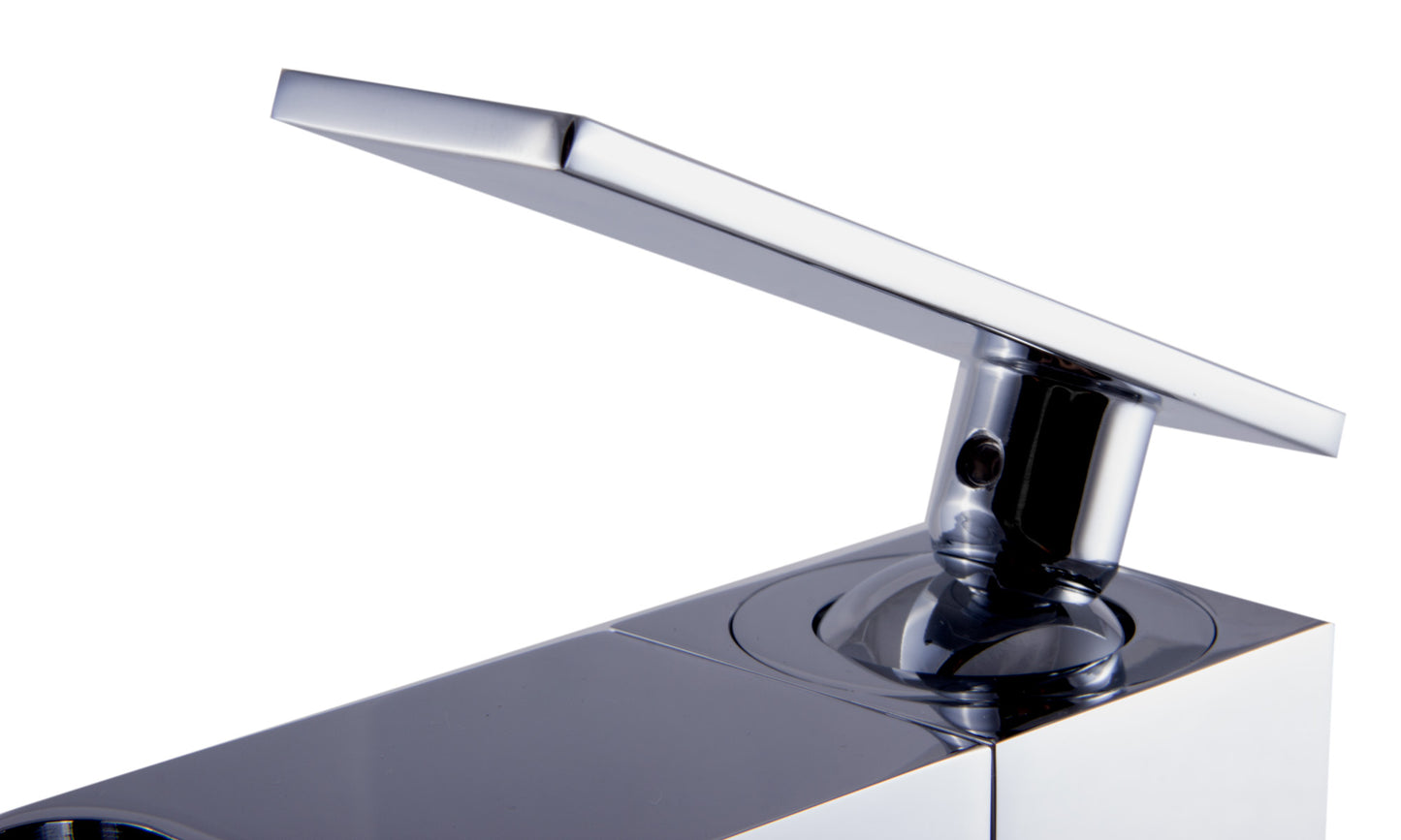 Polished Chrome Single Hole Waterfall Bathroom Faucet, Polished Chrome, AB1598-PC