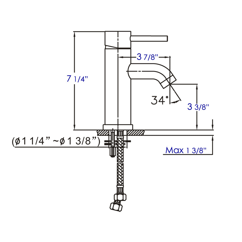 Brushed Nickel Single Lever Bathroom Faucet, Brushed Nickel, AB1433-BN