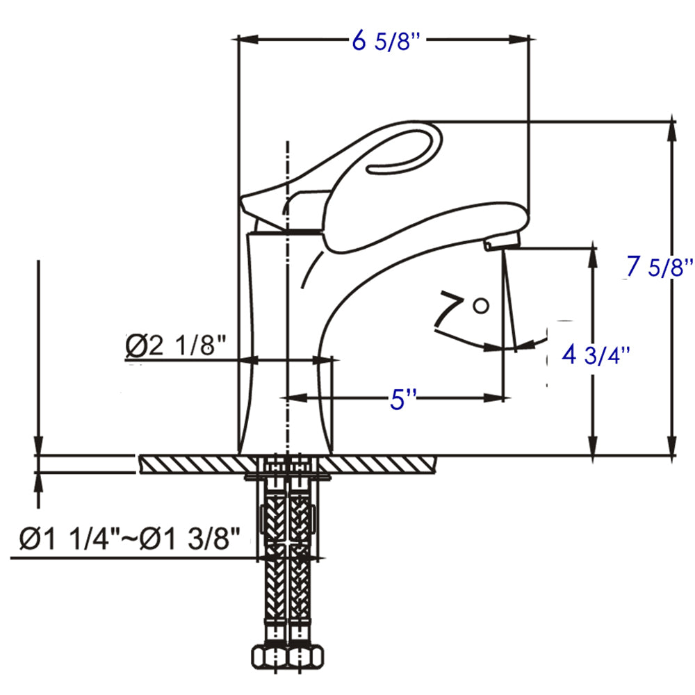 Polished Chrome Single Lever Bathroom Faucet, Polished Chrome, AB1295-PC