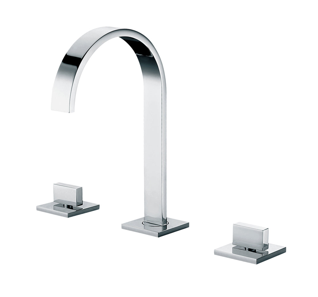 Polished Chrome Gooseneck Widespread Bathroom Faucet, Polished Chrome, AB1336-PC