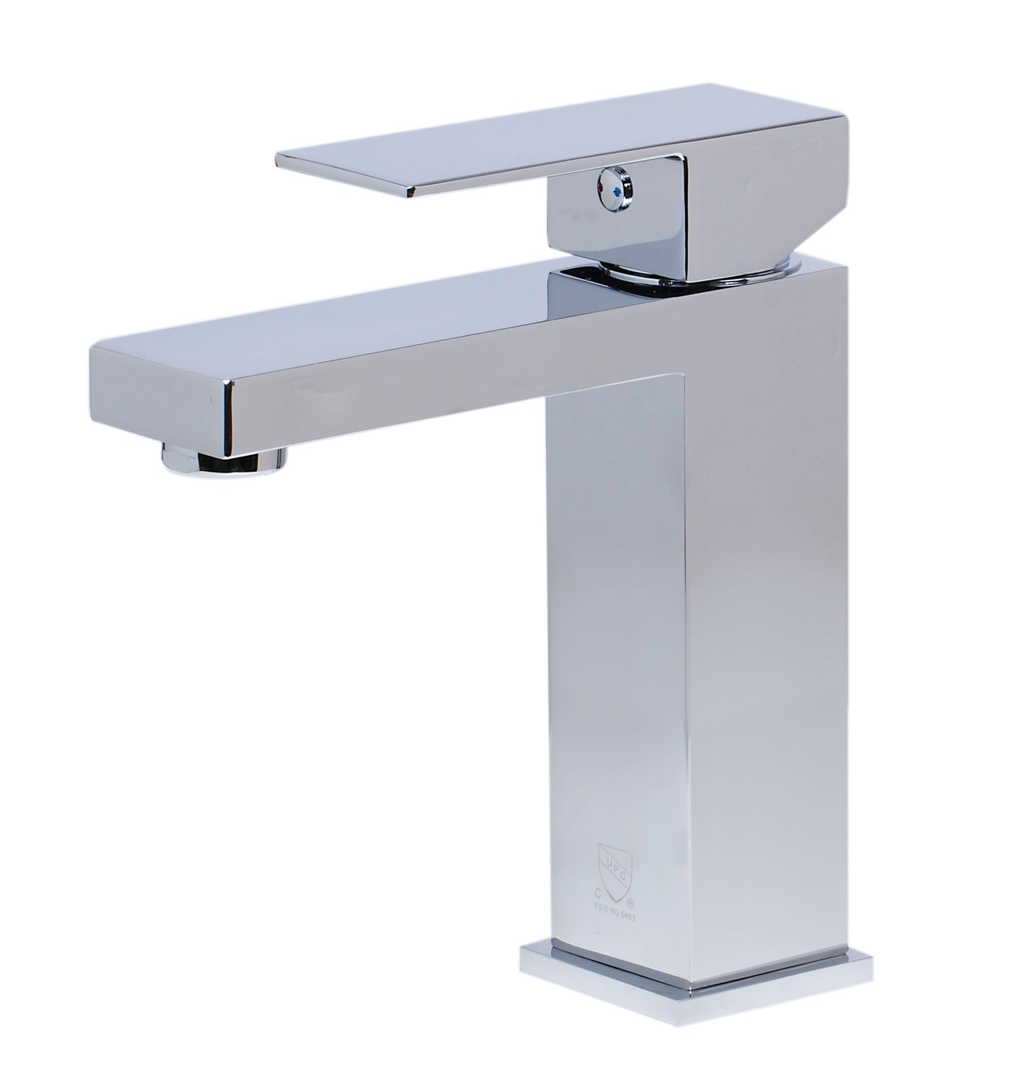 Polished Chrome Square Single Lever Bathroom Faucet, Polished Chrome, AB1229-PC