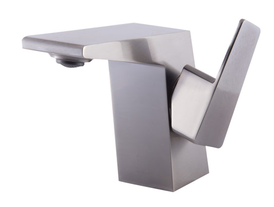 Brushed Nickel Modern Single Hole Bathroom Faucet, Brushed Nickel, AB1470-BN