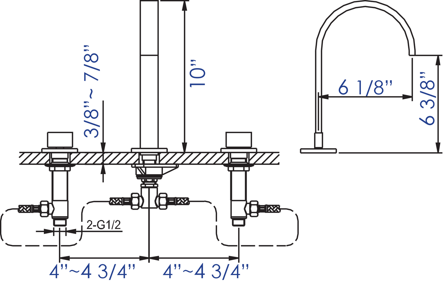 Brushed Nickel Gooseneck Widespread Bathroom Faucet, Brushed Nickel, AB1336-BN