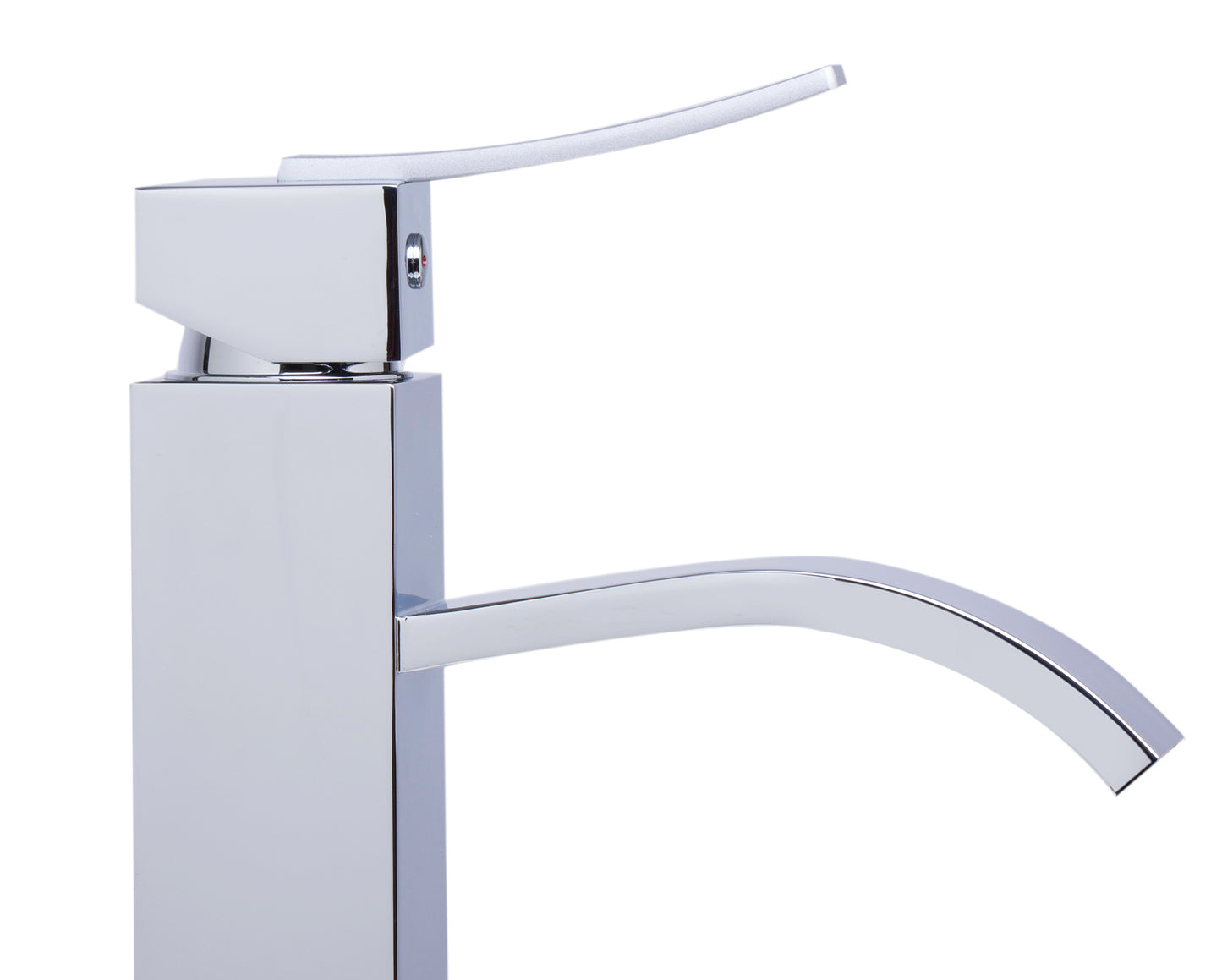 Tall Polished Chrome Tall Square Body Curved Spout Single Lever Bathroom Faucet Certified by Uniform Plumbing Code (cUPC), Polished Chrome, AB1158-PC