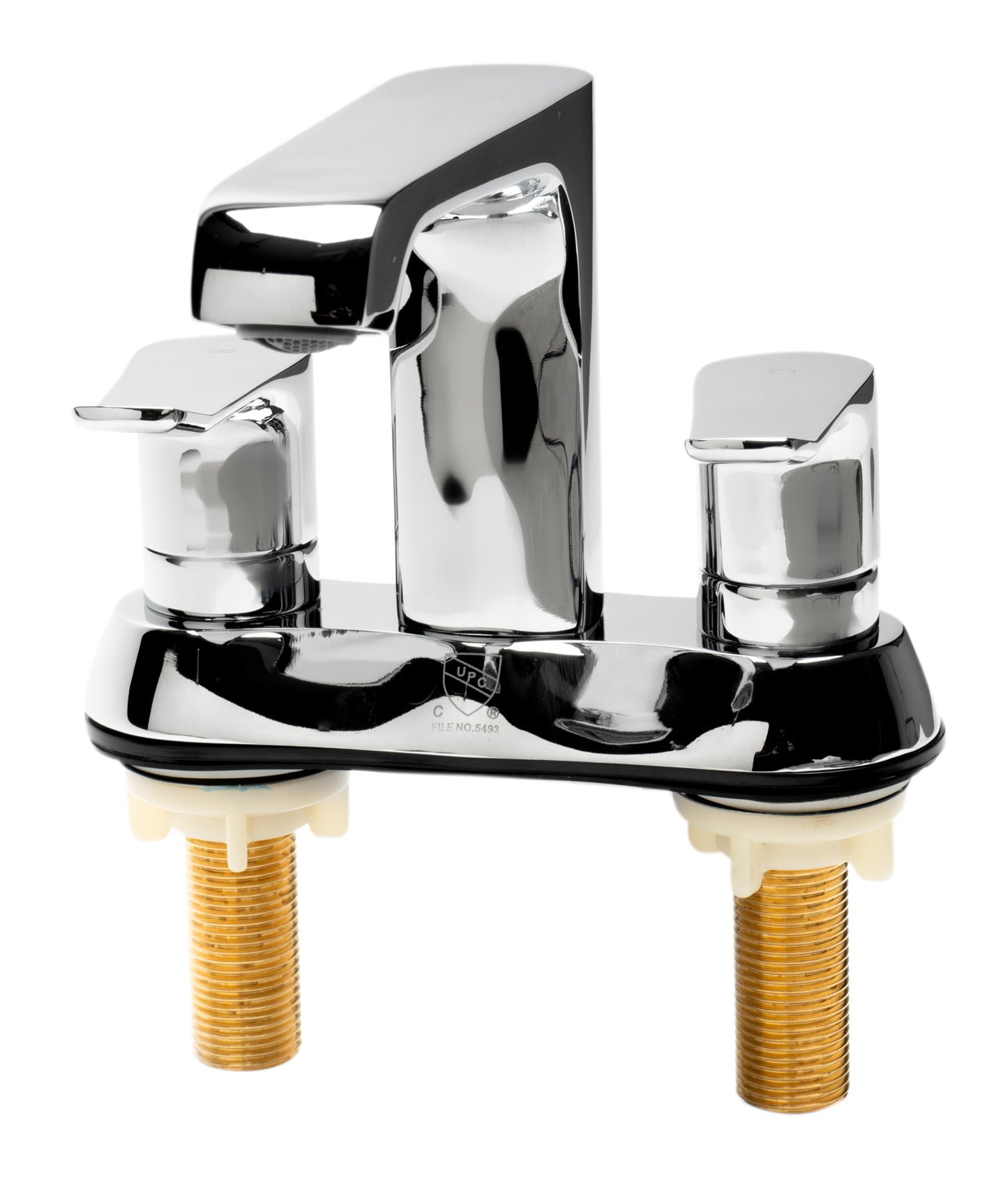 Polished Chrome Two-Handle 4'' Centerset Bathroom Faucet, Polished Chrome, AB1493-PC