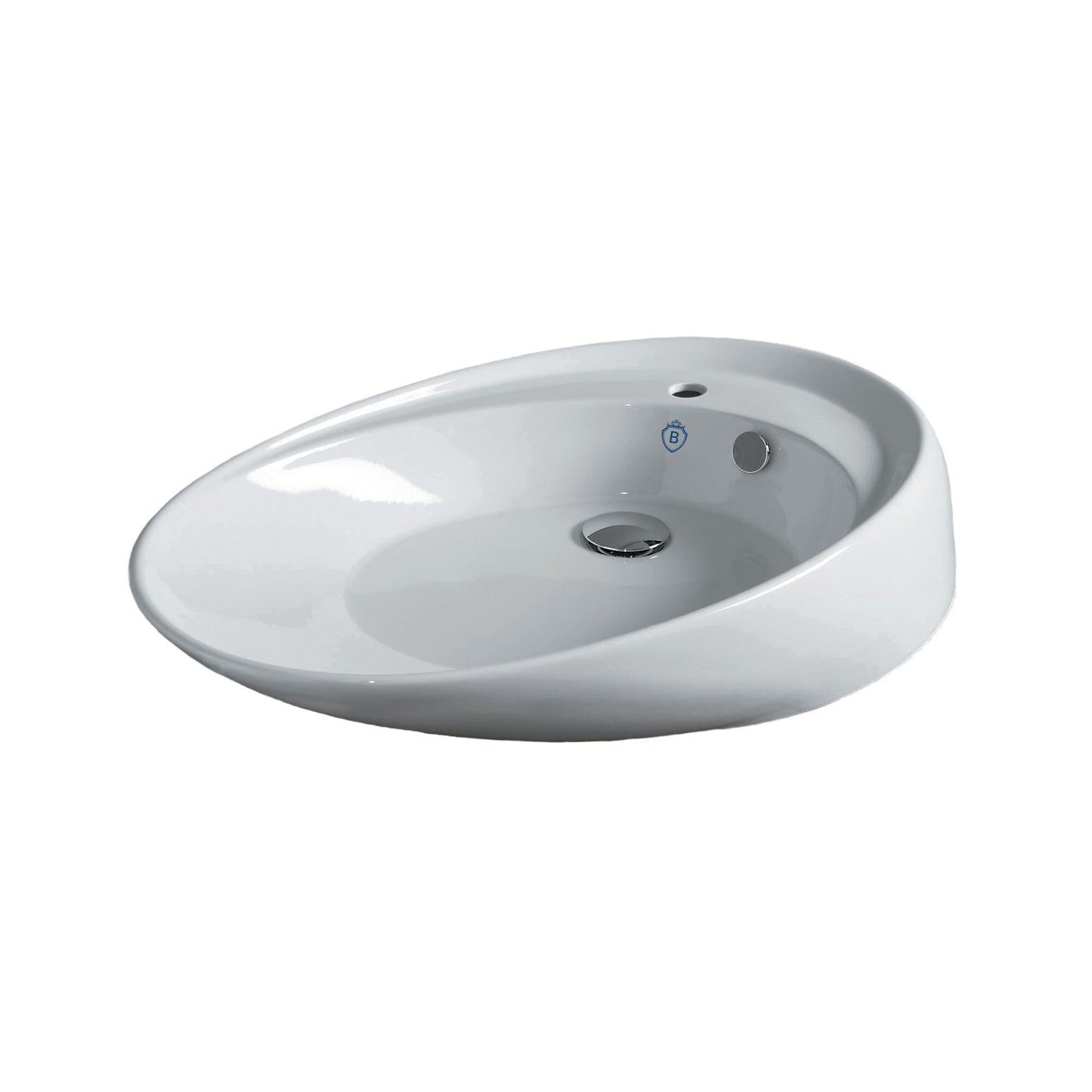 Oval Basin with Single Faucet Hole Drill
