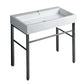 Britannia Large Rectangular Sink Console with Front Towel Bar and Single Faucet Hole Drill