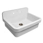 Old Fashioned Country Fireclay Utility Sink with High Backsplash