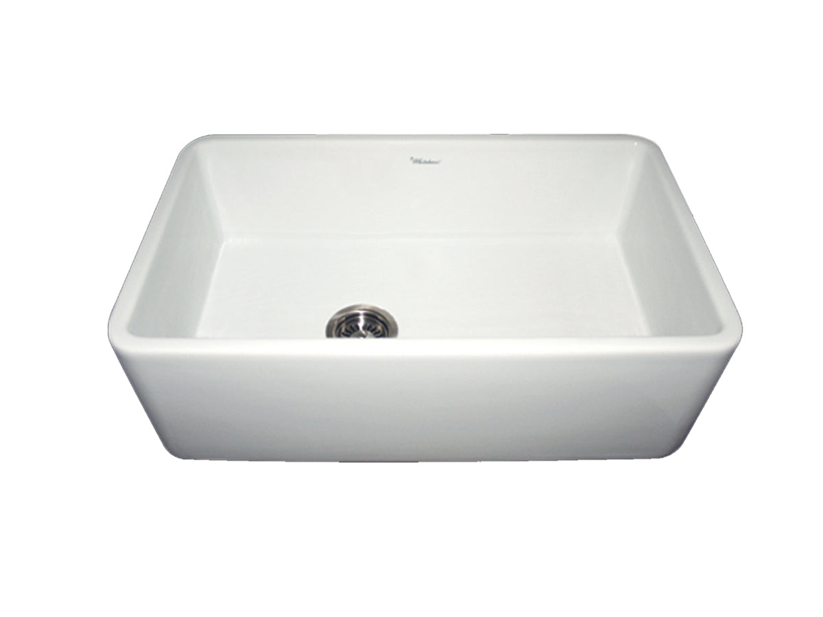 Farmhaus Fireclay Sink with Smooth Front Apron