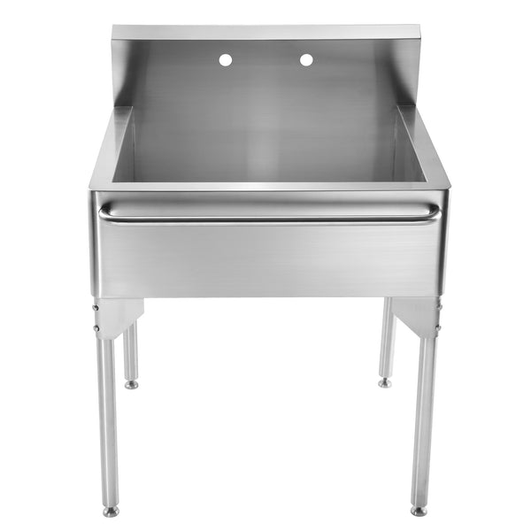 Brushed Stainless Steel Single Bowl Commerical Freestanding Utility Sink with Towel Bar