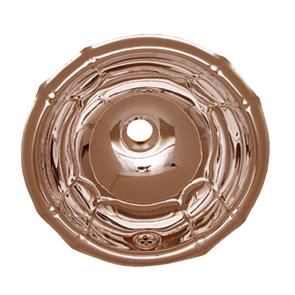 Round Fluted Design Drop-In Basin with Overflow and a 1 1/4" Center Drain