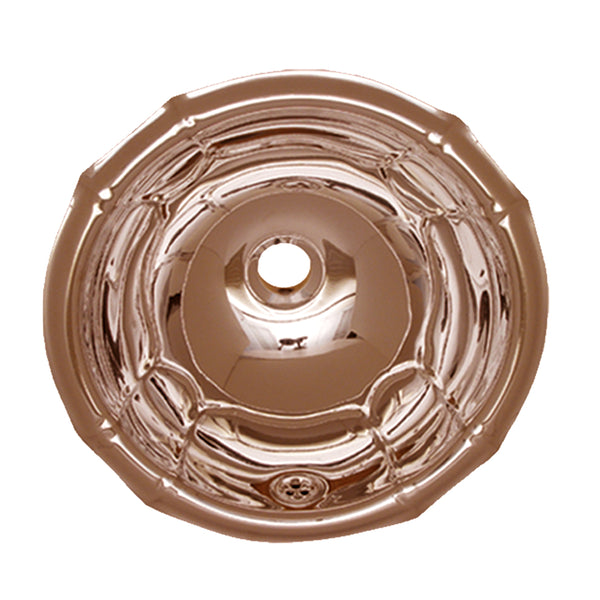 Round Fluted Design Drop-In Basin with Overflow and a 1 1/4 Center Drain