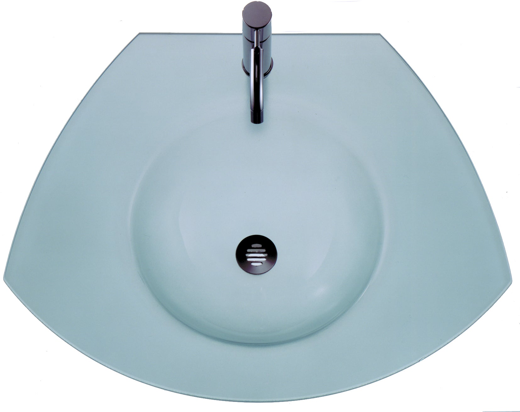 Ecoloom Trapezoidal Glass Counter Top with Integrated Round Basin 