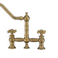 Vintage III Plus Bridge Faucet with Long Traditional Swivel Spout, Cross Handles and Solid Brass Side Spray