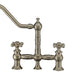 Vintage III Plus Bridge Faucet with Long Traditional Swivel Spout, Cross Handles and Solid Brass Side Spray