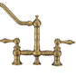 Vintage III Plus Bridge Faucet with Long Traditional Swivel Spout, Lever Handles and Solid Brass Side Spray