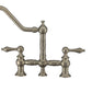 Vintage III Plus Bridge Faucet with Long Traditional Swivel Spout, Lever Handles and Solid Brass Side Spray