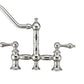 Vintage III Plus Bridge Faucet with Long Traditional Swivel Spout, Lever Handles and Solid Brass Side Spray