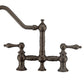 Vintage III Plus Bridge Faucet with Long Traditional Swivel Spout, Lever Handles and Solid Brass Side Spray